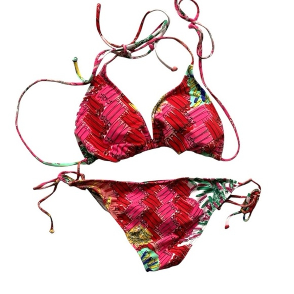 Zac Posen for Target Multi Colored Safety Pin Bikini XL Top Medium Bottom